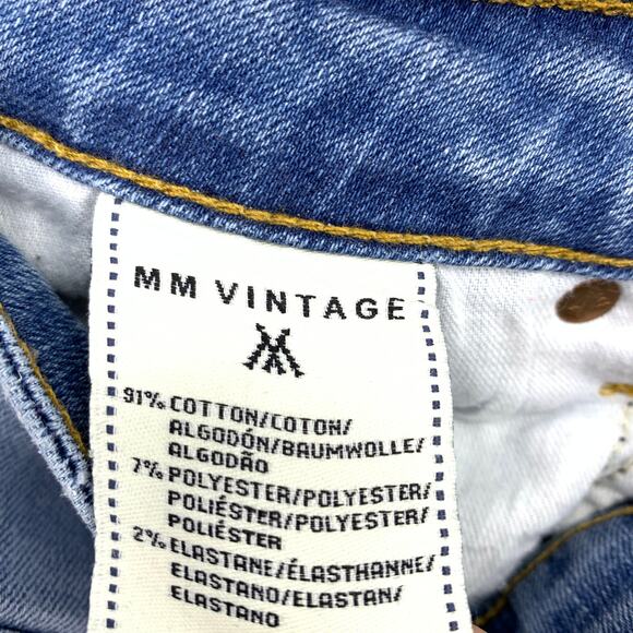 MM Vintage Jeans Women's Sz 26 Distressed Flare Crop Mid Rise Blue Five Pockets - Picture 8 of 8